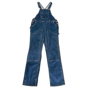 Dickies Women's Denim Overall Jumpsuit Small Double Front Bib Straight Cargo 32”